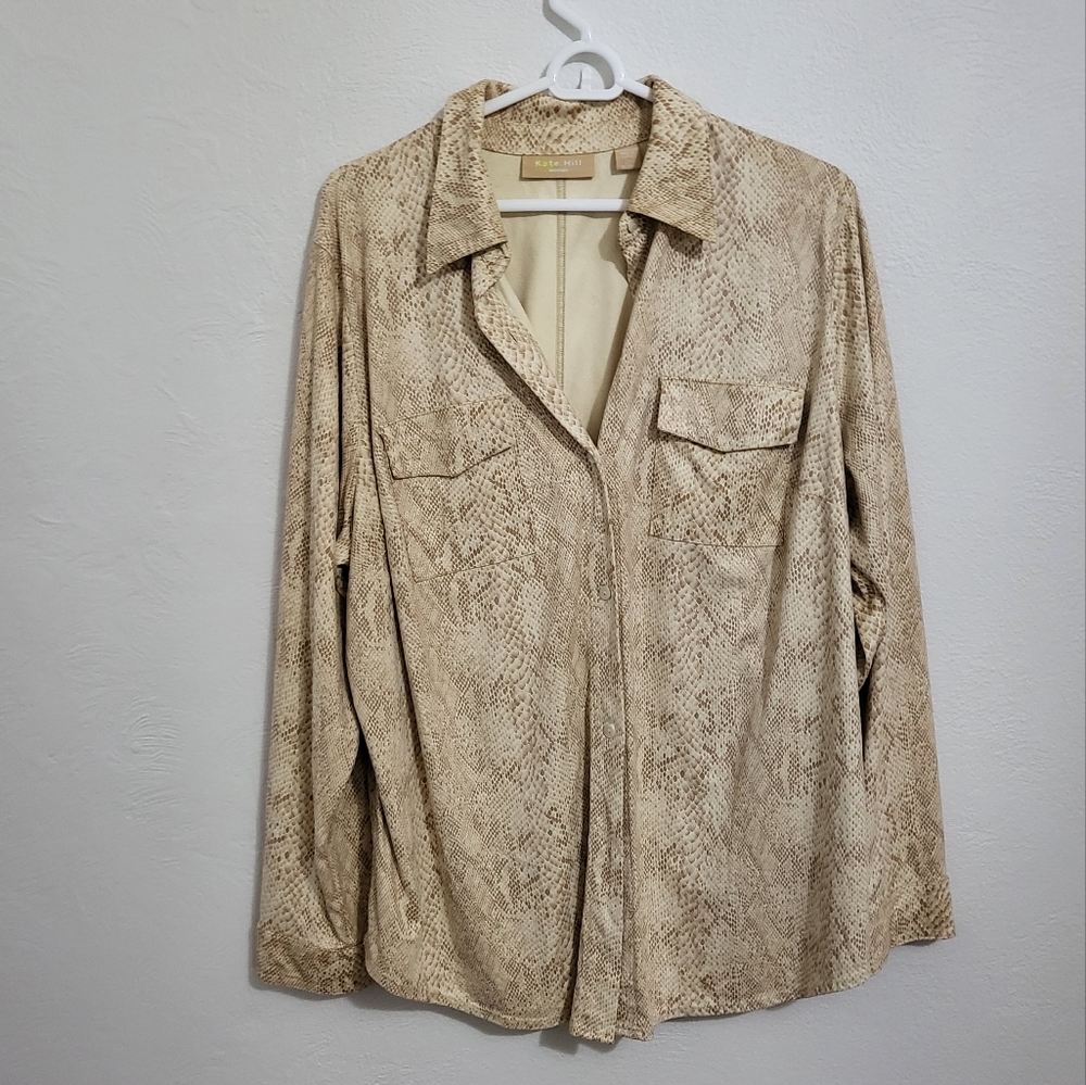 Kate Hill Microfiber Snakeskin Shirt 2X